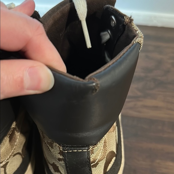 Coach Signature Pattern High-Top Sneakers - Picture 2 of 7